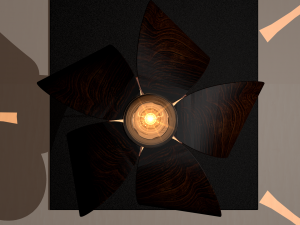 wooden mono chandelier Modello 3D
