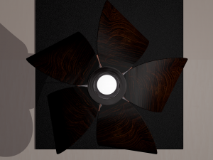 wooden mono chandelier Modello 3D