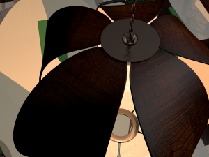 wooden mono chandelier Modello 3D