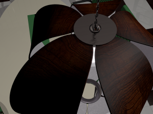 wooden mono chandelier Modello 3D
