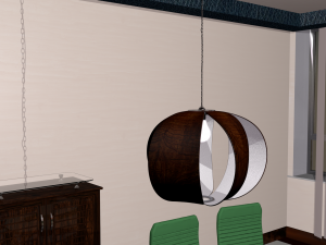 wooden mono chandelier Modello 3D