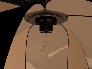 wooden mono chandelier Modello 3D