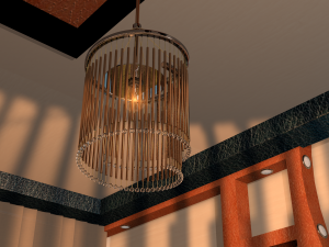 bronze mono chandelier 3D Model