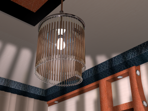 bronze mono chandelier 3D Model