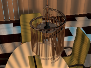 bronze mono chandelier 3D Model