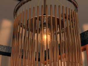 bronze mono chandelier 3D Model