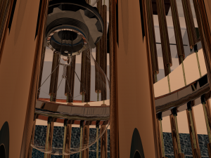bronze mono chandelier 3D Model