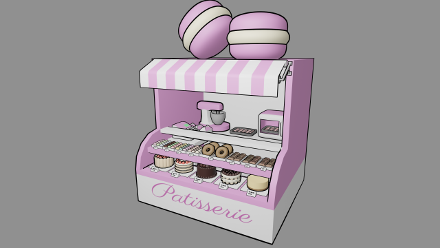 patisserie 3D Model .c4d .max .obj .3ds .fbx .stl .blend 