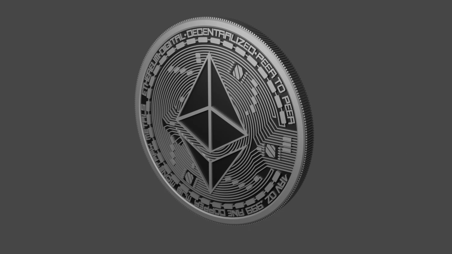 ethereum coin 3D Model .c4d .max .obj .3ds .fbx .stl .blend 