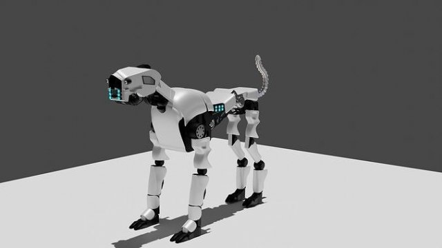 robot dog 3D Model .c4d .max .obj .3ds .fbx .stl .blend 