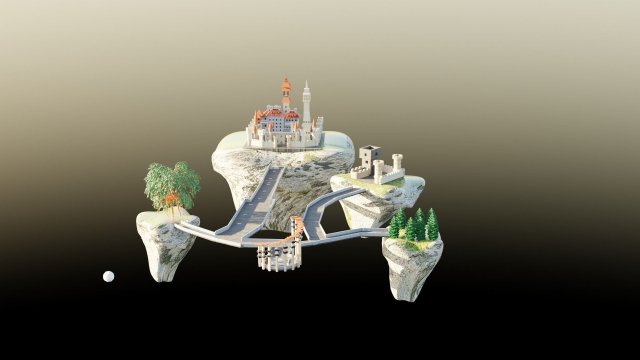 green castel 3D Model .c4d .max .obj .3ds .fbx .stl .blend 