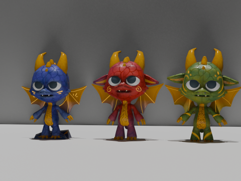 Cute Dragon Character 3D 模型