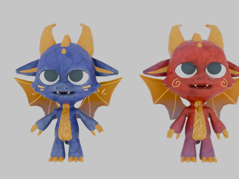 Cute Dragon Character Modelo 3D