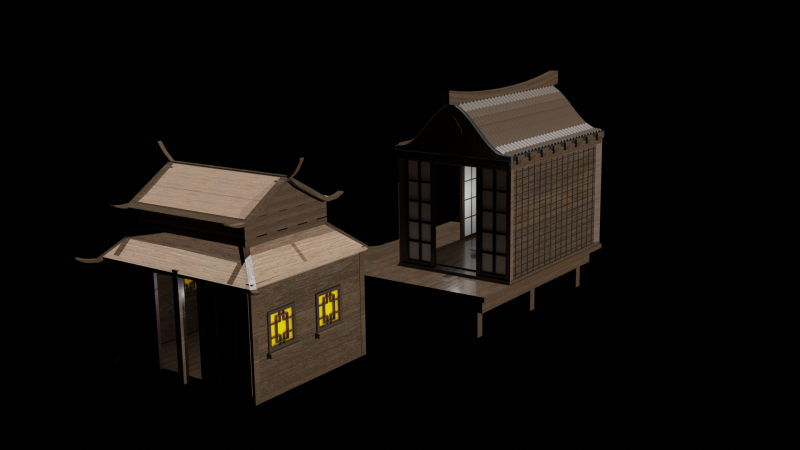 Chinese house 4 3D Модель .c4d .max .obj .3ds .fbx .stl .blend