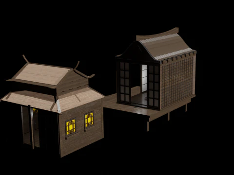 Китайский дом 4 3D Модель