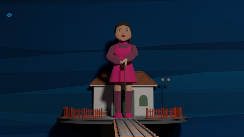 Squid game jump rope 3D Модель .c4d .max .obj .3ds .fbx .stl .blend