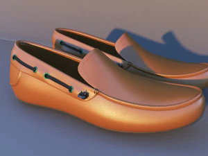 leather college shoes 3D Model