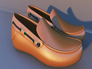 leather college shoes 3D Model