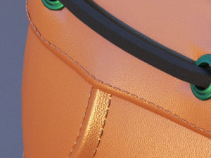 leather college shoes 3D 모델
