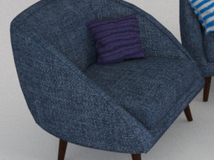 four-seater sofa set with lampshade 3D Model