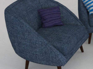 4-zits bankstel met lampenkap 3D Model