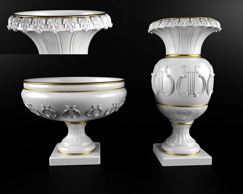 pots and cups 3D Model .c4d .max .obj .3ds .fbx .stl .blend 