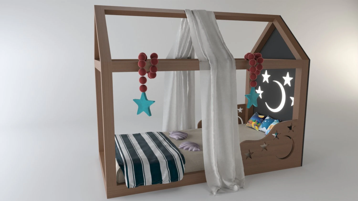 montessori bed 3D Model .c4d .max .obj .3ds .fbx .stl .blend 