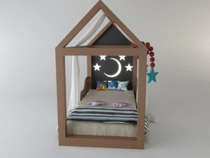montessori bed 3D Model