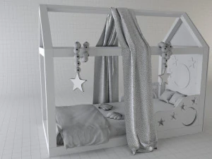 montessori bed 3D Model