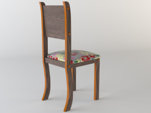 wood chair 3D मॉडल