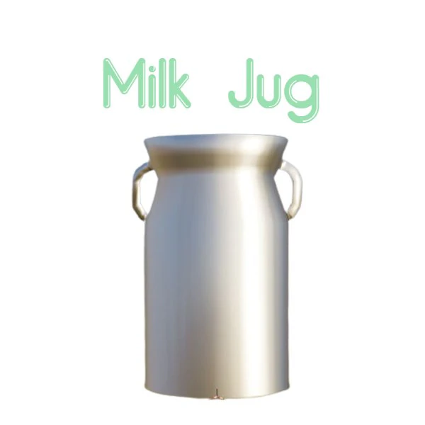 Metallic milk jug 3D Model .c4d .max .obj .3ds .fbx .stl .blend