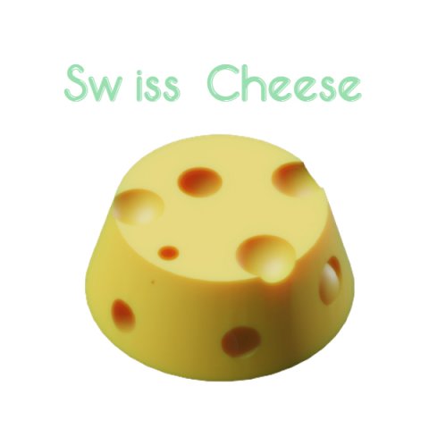 Swiss Cheese 3D Model .c4d .max .obj .3ds .fbx .stl .blend 