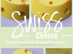Swiss Cheese 3D Model