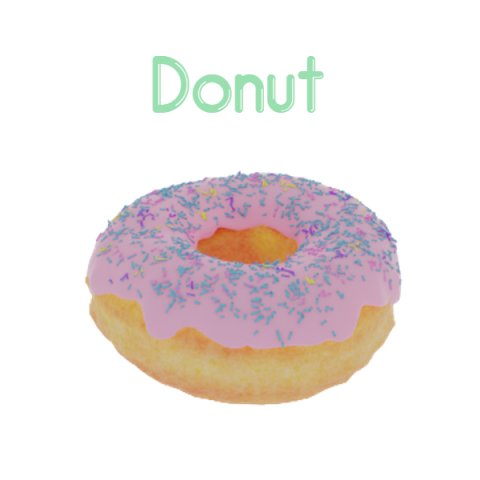 Vanilla donut material only Modello 3D .c4d .max .obj .3ds .fbx .stl .blend 