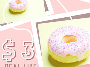 Vanilla donut material only Modello 3D