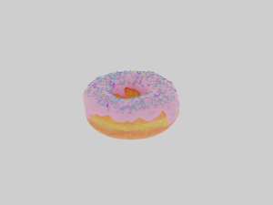 Vanilla donut mesh-texture and animation Modèle 3D