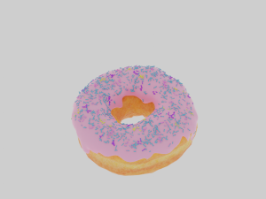 Vanilla donut mesh-texture and animation Modèle 3D