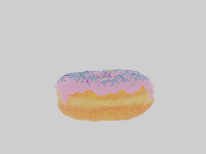 Vanilla donut mesh-texture and animation Modèle 3D