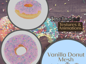 Vanilla donut mesh-texture and animation Modèle 3D