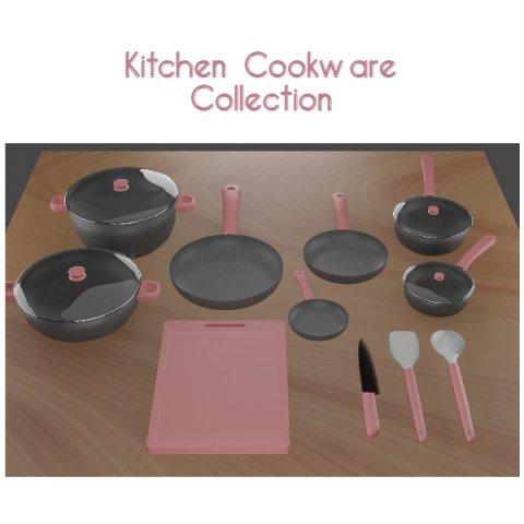 Kitchen Cookware Set 3D Model .c4d .max .obj .3ds .fbx .stl .blend 