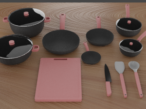 Kitchen Cookware Set 3D Model