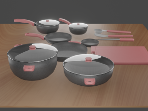 Kitchen Cookware Set 3D Model