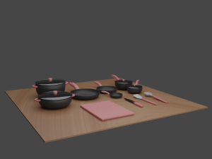 Kitchen Cookware Set 3D Model