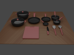 Kitchen Cookware Set 3D Model
