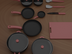 Kitchen Cookware Set 3D Model
