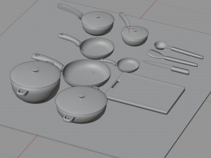 Kitchen Cookware Set 3D Model