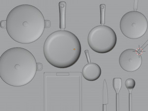 Kitchen Cookware Set 3D Model