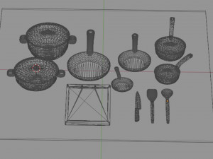 Kitchen Cookware Set 3D Model