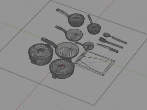 Kitchen Cookware Set 3D Model