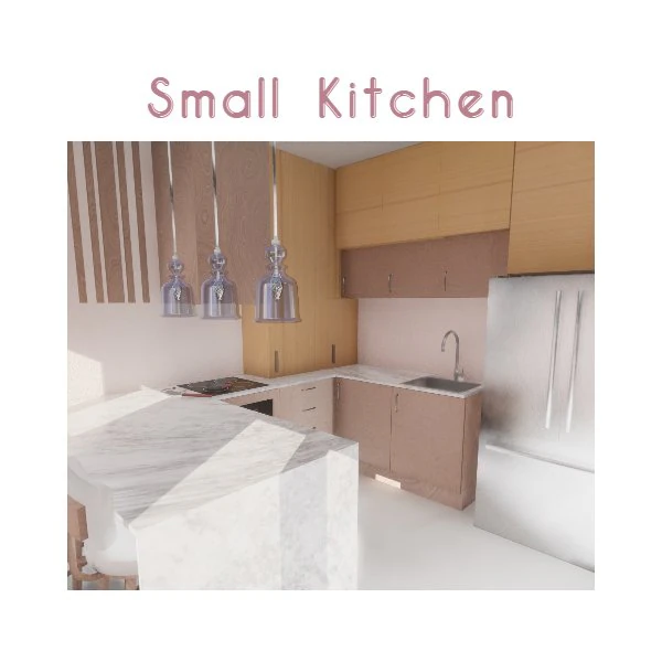 Small Kitchen 3D Model .c4d .max .obj .3ds .fbx .stl .blend 